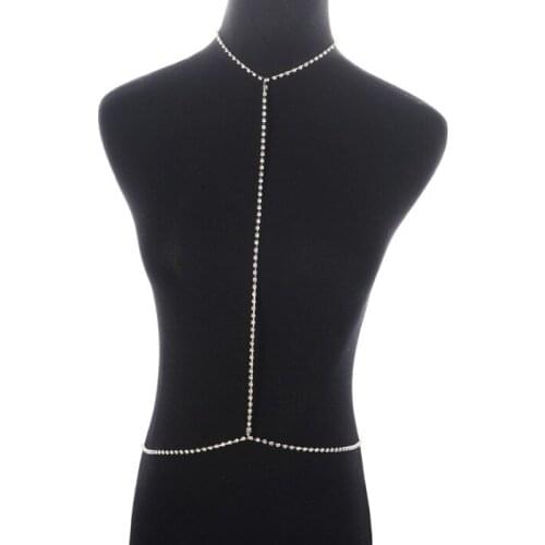 Women Fashion Gold Color Rhinestone Body Chains Jewelry Flash Shiny Rhinestone Waist Chain Bikini Chains Jewelry