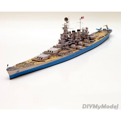 DIYMyModeI 1: 400 U.S. North Carolina class battleship DIY Handcraft Paper Model Kit Handmade Toy Puzzles Gift Movie prop