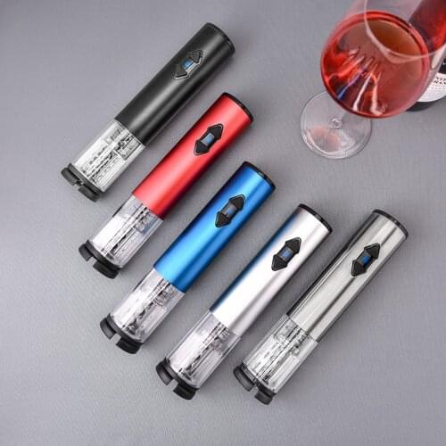 Home Classic Stainless Steel Automatic Electric AA Battery Kitchen Accessories Corkscrew for Red Wine Can Opener