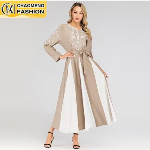 Hot Selling Latest Embroidered Design Long Sleeve Turkey Kaftan Islamic Muslim Dresses Plus Size Women Clothing Dubai Abaya