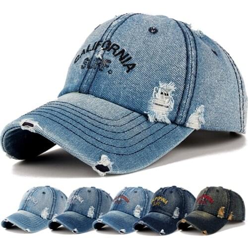 SHATANGJU Snapback Womens Distressed Hole Embroidery Simple Baseball Cap For Men Female Outdoor Leisure Cowboy Hat