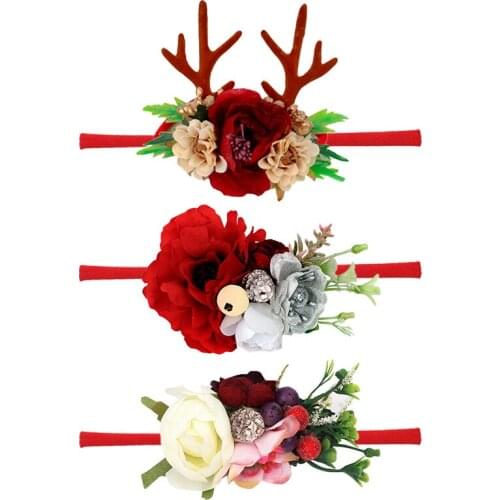 Lovely Baby Headband Fake Flower Nylon Hair Bands Baby Girl Hearband Hair Accessories Flower Girl Headwear Newborn