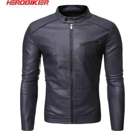 HEROBIKER Motorcycle Jacket PU Leather Retro Men Windproof Riding Jacket Personality Casual Moto Jacket Chaqueta Four Seasons