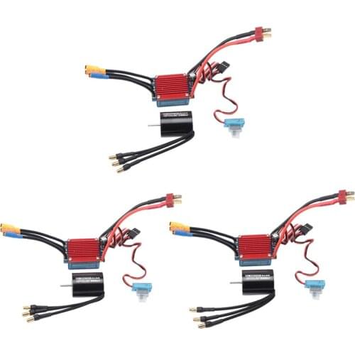 Motor ESC Kit 2430 Motor 4P Sensorless Brushless Motor and 25A Brushless ESC for 1/16 1/18 RC Car Truck