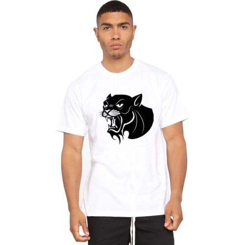 BLWHSA Tiger Printing T Shirt Men Casual Cotton Summer Short Sleeve Funny T-shirt Hip Hop Tiger Head Print Men Plus Tops