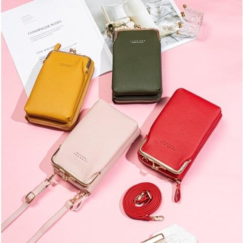 New Fashion Bag Cover Womens Shoulder Small Square Cute Crossbody Mobile Phone Coin Purse PU Leather Case Pouch Handbag