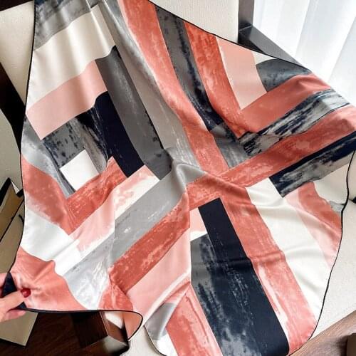 New Simplicity fashion Graffiti printing pattern hand stitch twill silk 90 large square scarf decorative shawl Party travel gift