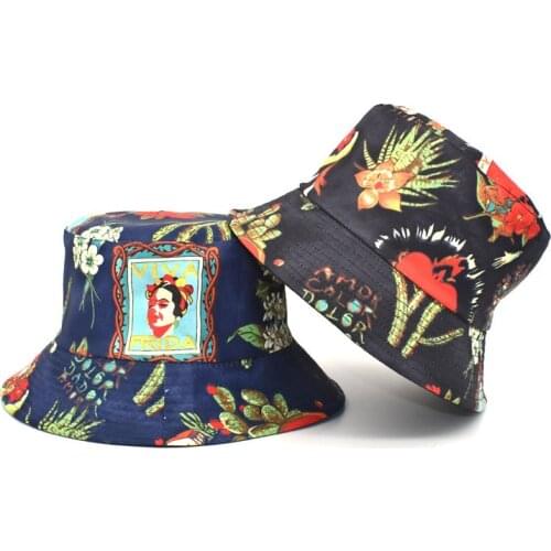 Summer Panama Bucket Hat Hip Hop Bucket Cap Women Men Fashion Reversible Bob Chapeau Femme Floral Fisherman Hat