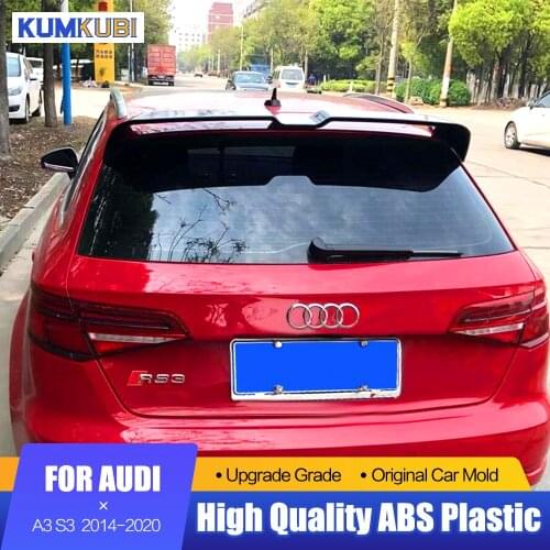 Fit For Audi A3 S3 S Line A3 Hatchback 5Doors Spoiler 2014-2020 Carbon Fiber Rear Roof Spoiler Wing Trunk Boot Cover Accessories