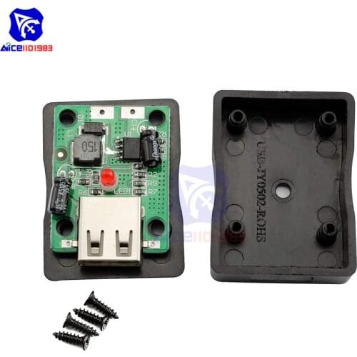 Diymore DC 6 -20V to 5V 2A Step Down Buck Converter Module USB Voltage Regulator with Junction Box for DIY Solar Panel Charger