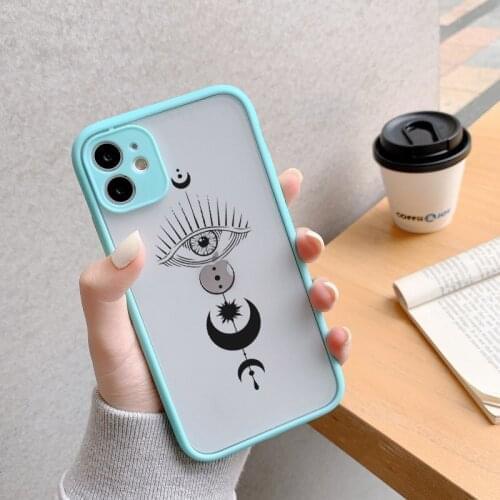 Bohemian style Eye Illustrations Clear Phone Case For IPhone 11 12 Pro MAX Mini XS X XR 6s 7 8 Plus Se 2020 Perfect TPU Cover