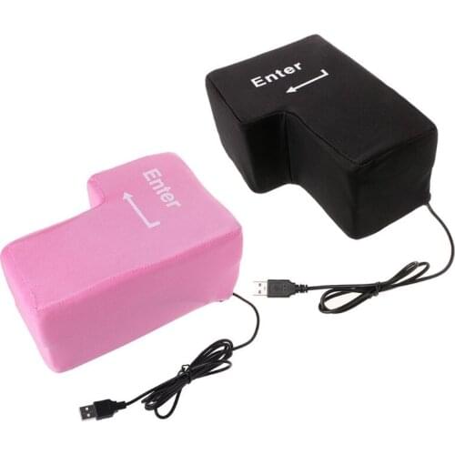 Dropship USB Big Enter Key Decompression Large Enter Key Computer Vent Button Desktop Pillow for Programmer Stress Relief Gadget