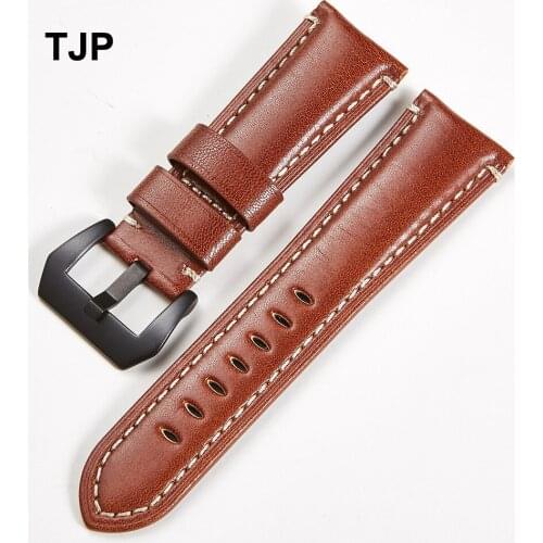 Handmade Genuine Leather Watchbands 20mm 22mm 24mm 26mm Universal Pin Buckle Cowhide Watch Band Strap Belt Accessories