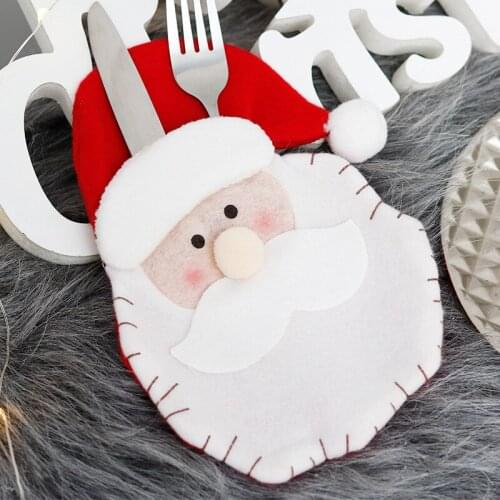 1pcs Christmas Cutlery Cover Merry Christmas Decorations for Home Table Dinner Gifts Noel Happy New Year Navidad