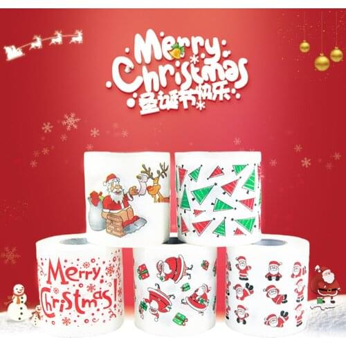 New Christmas Toilet Roll Paper Home Santa Claus Bath Toilet Roll Tissue Christmas Supplies Xmas Decor Gift Bags DIY Supplies