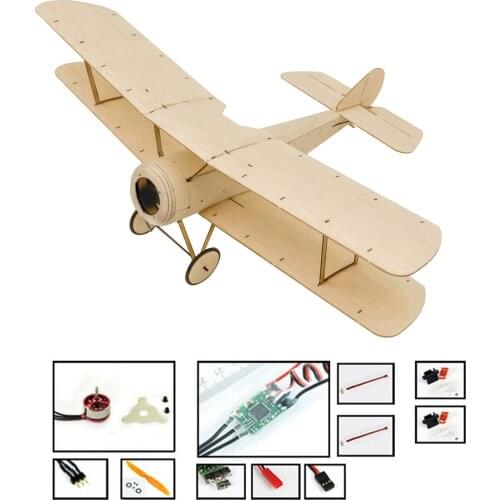 DWH K06 Sopwith Pup RC Airplane Balsa Wood Aircraft 378mm Wingspan Outdoor Flight Toys DIY Assembly Model KIT PNP Version