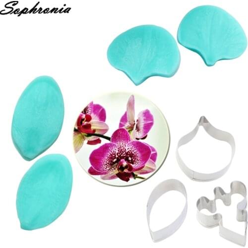 Phalaenopsis Orchid Veiner Set Silicone Mold Cake Decorating Tools Chocolate Gumpaste Mold Chocolate ,Sugarcraft Tools CS153