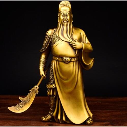 Buddha Statue Sculpture Guangong Copper Ornament Guan Yu Fortuna Wu God of Wealth The Lost Bladesman Figurine Statuette Figure