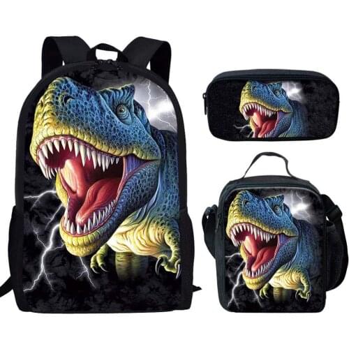 Student School Bag Laptop Backpack for Boy Girl Daypack Dinosaur Print for Camping Travel