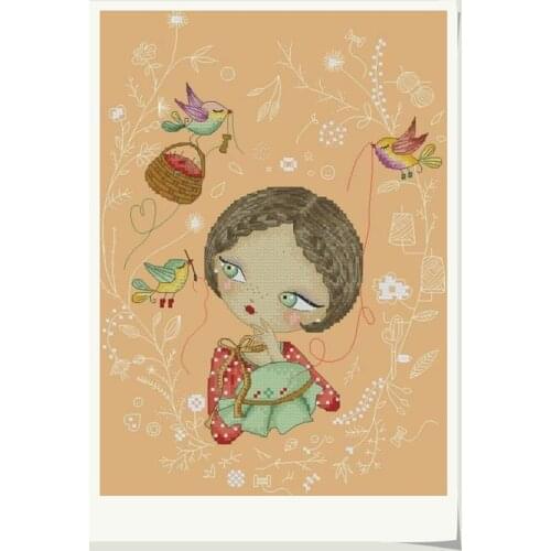 TD Counted Cross Stitch Kit Cross stitch RS cotton with cross stitch Happy Girl Series Embroidery Girls