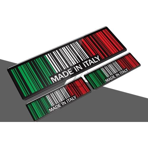 High Quality 3D Bar Code Sticker Made In Italy Motorcycle Tank Pad Decal Case for Honda Yamaha Suzuki Kawasaki Vespa Decal