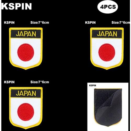 National Flag Patch Hook Loop Japan Badges Armband 3D Stick on Jacket Backpack Stickers