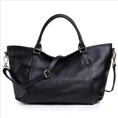 2019 Summer Women Handbag Genuine Leather Tote Shoulder Bag Bucket Ladies Purse CasualBAG WOMEN FROM NATURA Capacity Tote Bolsos