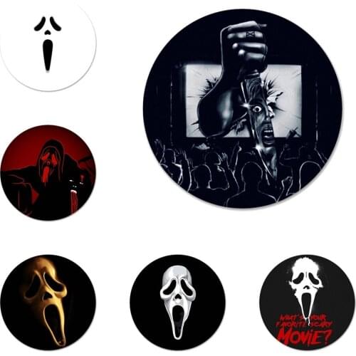58mm Ghostface Scream Icons Pins Badge Decoration Brooches Metal Badges For Clothes Backpack Decoration