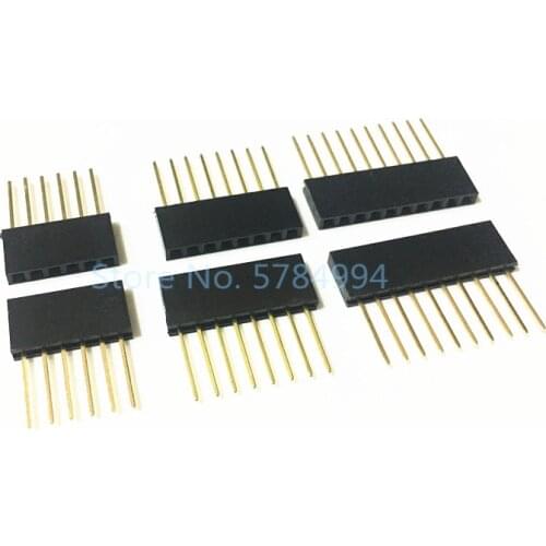 10PCS 2.54mm Single Row Female Long pins 11mm Breakaway PCB Board Pin Header socket Connector 1*2/3/4/6/8/10/15Pin For Arduino