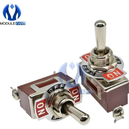 10PCS E-TEN(C)1122 12mm Toggle Switch S Double Throw SPDT ON-OFF 250/16A 1/4 Inch Mounting 3 Position 3Pin