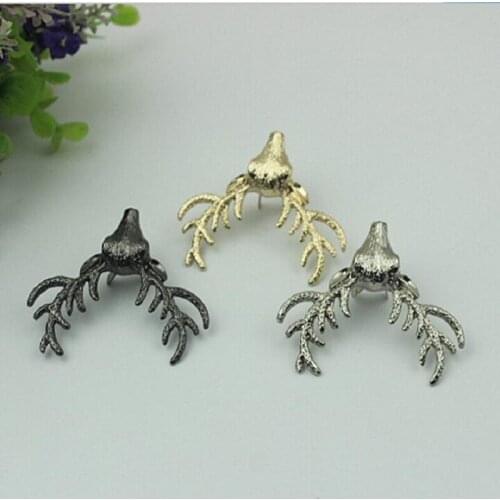 10pcs/lot new 3 color metal small antlers luggage handbags shoes clothing DIY decorative hardware accessories