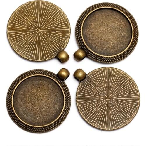 10pcs Fit 25mm Cabochons Retro Antique Bronze Cabochon Settings Cameo Base Blank Oval Tray High Quality Pendant Charms