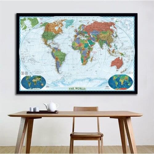 The World Physical Map With World Land Cover And Landforms 150x100cm Non-Smell World Map