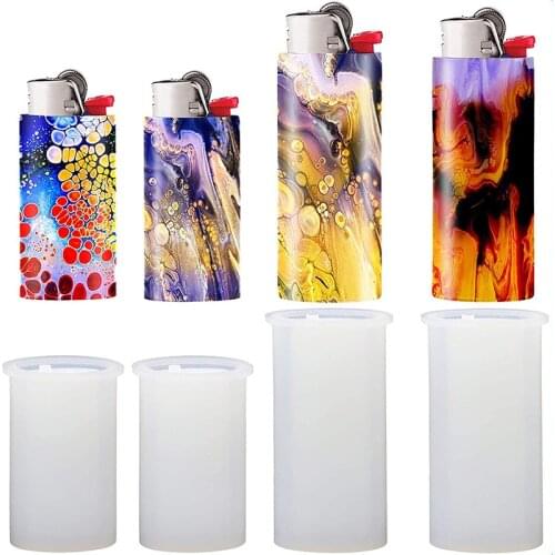 2pcs Lighter Protective Cover Silicone Mold For DIY Crystal UV Epoxy Mirror Resin Casting Moulds Handmade Crafts Jewelry Making