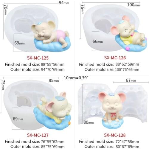 2020 3D Rat Mouse Silicone Candle Soap Mold DIY Cake Decorating Baking Mould