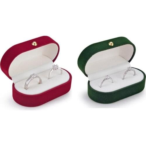 2X Velvet Silk Pair Ring Box Wedding Ring Box Single Ring Box Wedding Proposal Farewell Jewelry Box B & C