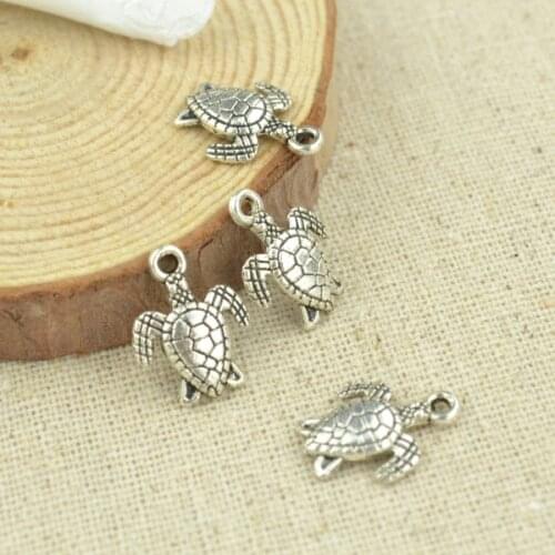 35 pcs/lot 16*12 mm antique silver plated tortoise charms 2303