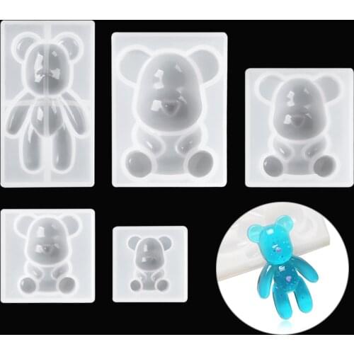 3D Teddy Bear Silicone Mould DIY Resin Epoxy Pendant Mold Jewelry Making Tool Kids Toys Handmade DIY Crafts