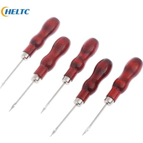 5 Pcs/lot Leather Shoes Repair Hook Awl Red Leather Craft Awl Hand Sewing Tool