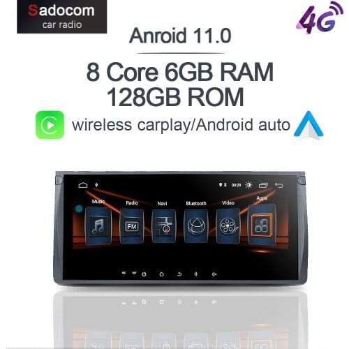 Carplay10.25 Android 10.0 4GB + 64GB 4G LTE Car DVD Player GPS WIFI Bluetooth TPMS autoradio For BMW M5 E39 X5 E53 1995-2007
