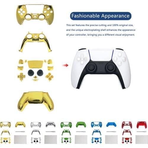 Wireless PS5 Gamepad Replacement Shell With Full Buttons Set For DualSense Controller Button Trim Front And Rear Cover Accessori