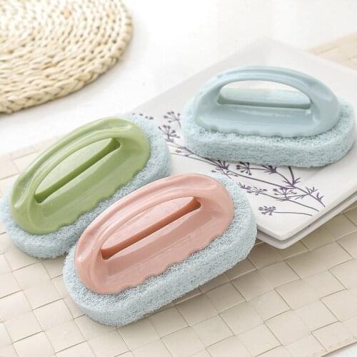 Cleaning Dish Pot Brush Handle Stove Bathtub Sink Tiles Sponge Strong Decontamination Eraser Kitchen Bathroom Cleaner Tools