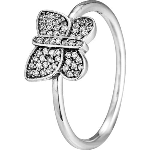 CKK Ring Sparking Butterfly Silver Rings For Women Men Anel Feminino 100% 925 Jewelry Sterling Silver Anillos Wedding