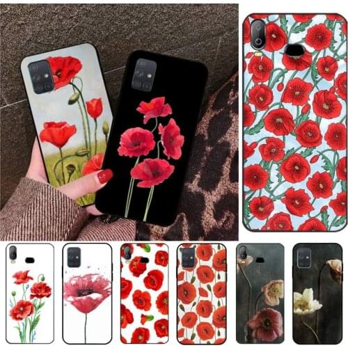 Poppy flowers Luxury Unique Design Phone Cover For Samsung A10 A20 A30 A40 A50 A70 A80 A71 A91 A51 A6 A8 2018