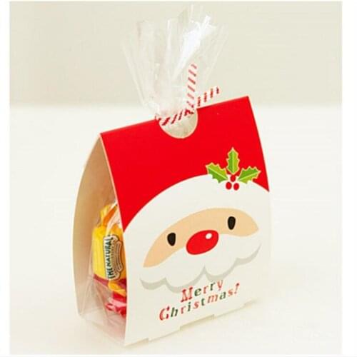 50sets Red Cute Santa Merry Christmas Candy Bags Candy Holder For Christmas Party
