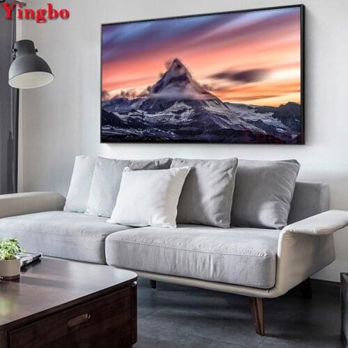 DIY 5D Diamond Painting Snow Mountain Landscape Embroidery full Square/Round Drill Diamond Mosaic sale large wallpaper home