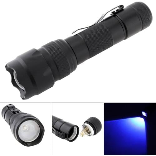 1200LM UV WF 502B Zoom Flashlight High Power 400NM Purple Handheld LED Torch Flashlight Use 18650 Battery for Banknote Check