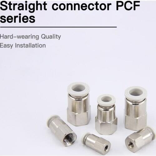 APCF White Air Pipe Fitting 4 6 8 10 12mm Hose Tube 1/8" 3/8" 1/2" 1/4" Female Thread Brass Pneumatic Connector