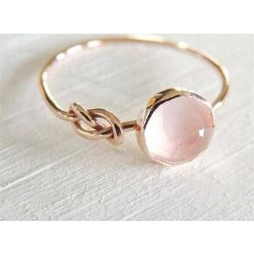 Hainon Simple New Top Quality Gold Color Opal Moon-Stone Finger Rings Fashion Brand Party Wedding Jewelry For Womem