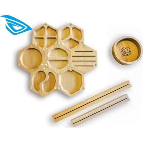 Game Storage Box Accessories Desktop Game Finishing For Crazy House 2 Catan Tools Storage Peripheral Wooden Packaging Wooden